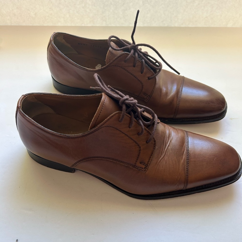 Florshem Imperial Anzzio Captoe Oxford  size 8D brown leather dress shoe